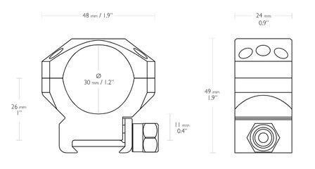 Hawke Tactical Mount 30mm 2-Piece Weaver/Picatinny