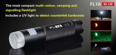 Klarus FL1A LED/UV Multi-Color Zaklamp