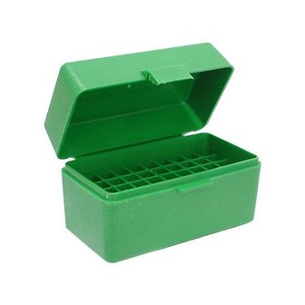 MTM Plastic Ammo Box 50 rounds medium caliber