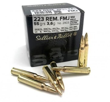 Sellier &amp; Bellot FMJ 55grn .223Rem (100 stuks)