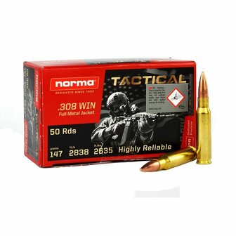 Norma Tactical .308 Win 147gr FMJ (50)