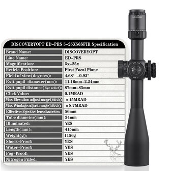 Discovery ED PRS 5-25x56mm SFIR FFP (34mm)