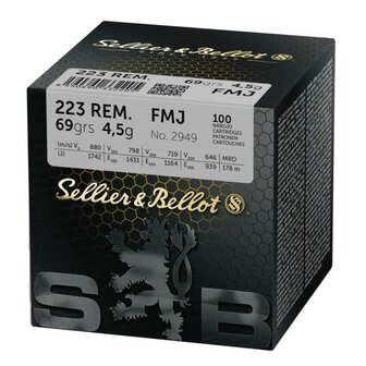 Sellier&amp;Bellot .223 Rem 69gr FMJ (100 stuks)