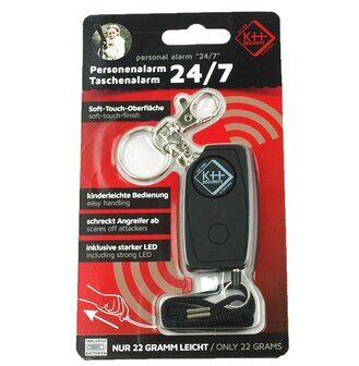 KH Security Persoonlijk Alarm met LED (zwart)