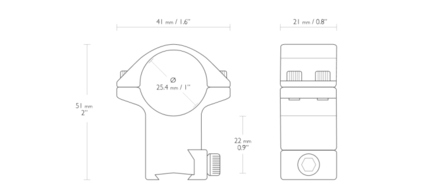 Hawke Match 25mm 2-delige Kijkermontage Dovetail 9-11mm