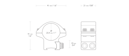 Hawke Match 25mm 2-delige Kijkermontage Dovetail 9-11mm