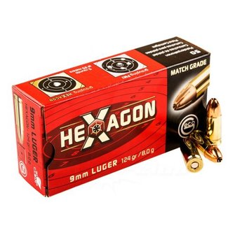 Geco 9mm Luger FMJ 124grs Hexagon SX