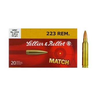 Sellier &amp; Bellot Match 52grn .223Rem (20 stuks)