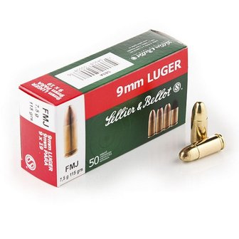 Sellier&amp;Bellot 9mm Luger FMJ 115grn (50 stuks)