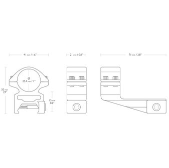 Hawke Match 25mm 2-delige Offset Kijkermontage Weaver/Picatinny