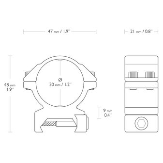 Hawke Match Mount 30mm 2-Piece Weaver/Picatinny