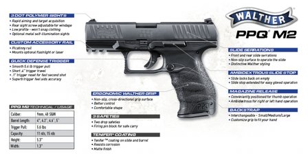 Walther PPQ M2 9x19mm 4&quot;