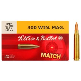 Sellier &amp; Bellot HPBT Match 168grn .300WinMag (20 stuks)