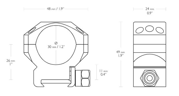 Hawke Tactical Mount 30mm 2-Piece Weaver/Picatinny