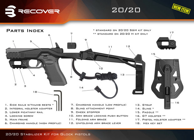 Recover Tactical 20/20 Stabilizer Set voor Glock