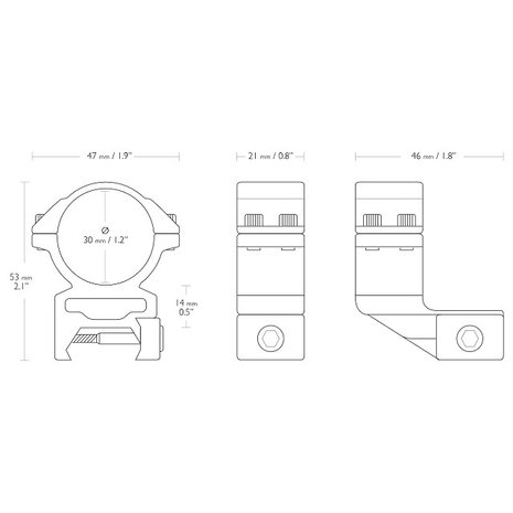 Hawke Match Reach Forward Mount 30mm 2-Piece Weaver/Picatinny