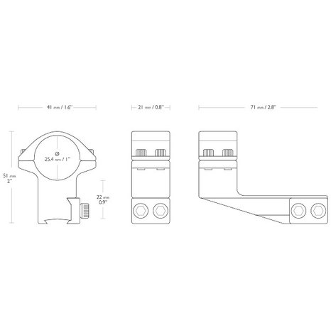 Hawke Match 25mm 2-delige Offset Kijkermontage Dovetail 9-11mm