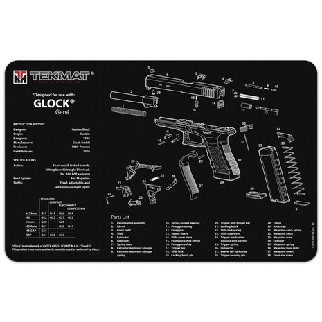 Gun Cleaning & Repair Pad Glock Gen4