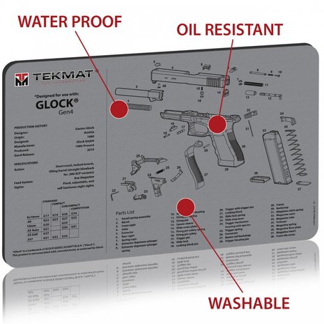 Gun Cleaning & Repair Pad Glock Gen4