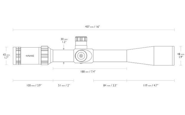 Hawke Sidewinder 8.5-25×42mm MD IR (30mm)
