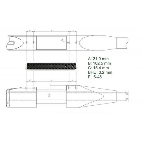 Rusan 20MOA Picatinnyrail Sabatti Tactical / Rover LA