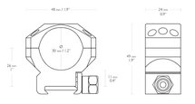 Hawke Tactical Mount 30mm 2-Piece Weaver/Picatinny