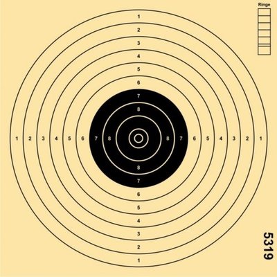 Schietschijf 17x17cm Luchtpistool 10/12mtr